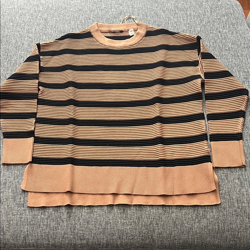 Striped Black and Tan Men's Sweater